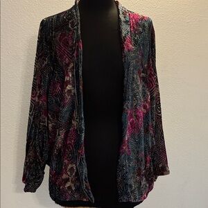Elevenses ‘Johnny was look’Multicolor Patterned Velvety Kimono Cardigan M/L